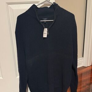 J. Crew Men's Dark Blue Zip-Up Sweater